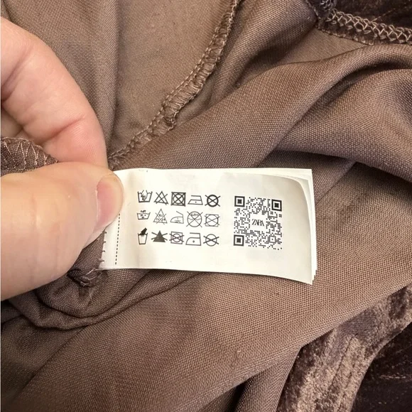 Zara Brown Velvet Lace-Trim Slip Dress - Picture 9 of 12